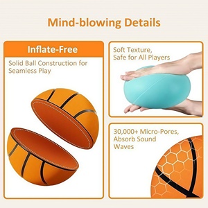 Customized Logo Indoor Soft Basketball Noise-Reducing Silent Basketball for for Kids-Home Use <b>Training</b> <b>Ball</b> with Safe Bounce - Product Image 6
