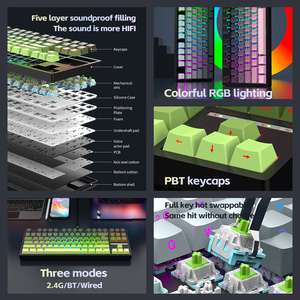 K88 Gamer Bàn Phím Đầy Đủ Key E-Thể Thao Bàn Phím Cơ Khí Cho Máy Tính & Máy Tính Xách Tay Pbt Chất Liệu Hot Swappable Chơi Game - Product Image 6