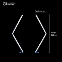 Arche de mariage moderne en alliage d'aluminium avec tunnel lumineux LED, décoration de scène pour événements et fêtes