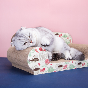 Classico 56*26*20cm grande gatto graffiare letto di Sisal e materiale di carta Catnip cartone gatto Scratcher letto con erba gatta giocattolo - Product Image 6