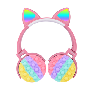 Tonghan-<span class=keywords><strong>auriculares</strong></span> inalámbricos para niños y niñas, cascos populares con orejas de gato rosa - Product Image 5