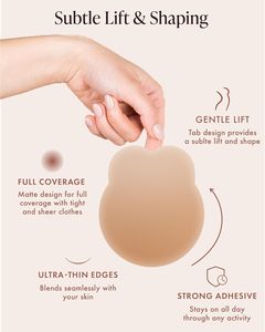 Cache-tétons adhésifs réutilisables Bare Babe – Soutien-gorge invisible en silicone de qualité médicale, imperméable, sans bretelles, pour femmes, 4 teintes élégantes - Product Image 4