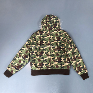 Áo khoác Nam Mùa Đông tùy chỉnh Camo in vải dày flannel quá khổ ấm đôi ngực phía trước Logo thiết kế thời trang giản dị - Product Image 6