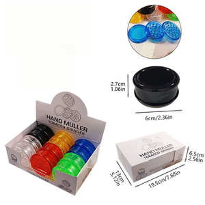 Molino de Hierbas Clásico de Plástico Barato, Molinillo Manual de Hierbas de 3 Piezas, Logotipo Personalizado, Accesorios para Fumar - Product Image 1