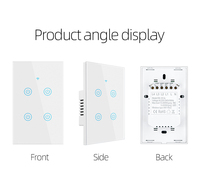 Interruptor de Luz LED Inteligente Wifi Estándar Estadounidense de 1/2/3/4 Botones, Panel de Pared Táctil, Interruptor Inteligente para el Hogar, Control por Voz, Ewelink, Alexa