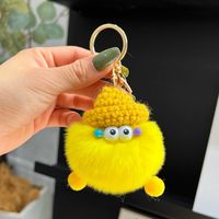 Porte-clés en peluche en forme de boule, poupée moelleuse de dessin animé, petite brique, pompon pour clés de voiture