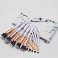 Outil cosmétique Eye Face Prix et qualité Lot de 10 pinceaux de maquillage en marbre avec sac de transport