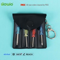 Pochette à outils en PVC noir avec fermeture à pression, logo personnalisé UIOWIO, mini kit d'outils, pochette de rangement pour tournevis, porte-clés, électronique