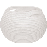 Panier de rangement rond mignon et écologique en corde de coton tressée pour chambre, salon, jouets d'enfants et articles divers