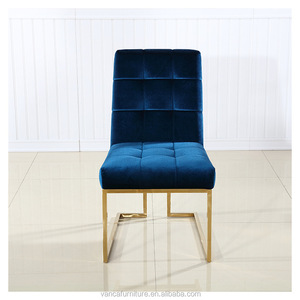 Modern Gold Metal <strong>Dining</strong> <strong>Chair</strong> Luxury <strong>Navy</strong> Blue <strong>Velvet</strong> Tufted <strong>Dining</strong> <strong>Chair</strong> Wholesale - Product Image 4