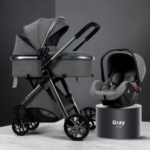 Poussette 3-en-1 avec siège auto - Pliable bidirectionnel, légère, suspension haute performance - Multifonctionnelle, du position assise à la position couchée, pour le voyage - Product Image 1