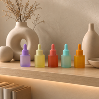 Bouteilles compte-gouttes en verre dépoli vides, prix usine, 20 ml, 30 ml, couleur macaron, contenants cosmétiques pour sérum de soin de la peau