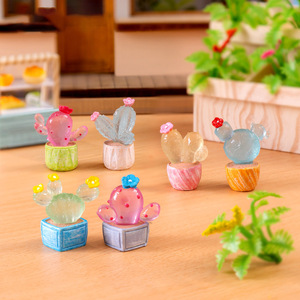 Accessoires miniatures, cactus miniature qui brille dans le noir, décoration de voiture, de bureau, de maison, mini ornements de jardin féerique en résine - Product Image 4