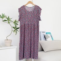 Robe de nuit d'été pour femmes, style coréen, une pièce, à fleurs, sans manches, en polyester, amincissante, en dentelle, jupe mi-longue