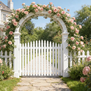 Panneaux de clôture en acier tubulaire décoratifs personnalisés, flèche tubulaire, métal ornemental, noir galvanisé, 6X8, pointe de sécurité en acier - Product Image 1