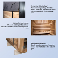 Sauna extérieur traditionnel pour 1 à 2 personnes, sauna extérieur en forme de cube, accompagné de tuiles en asphalte
