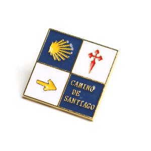 Broche Colorido del Camino <span class=keywords><strong>de</strong></span> los Peregrinos <span class=keywords><strong>de</strong></span> <span class=keywords><strong>Santiago</strong></span> <span class=keywords><strong>de</strong></span> Compostela, Accesorios Metálicos para Ropa Religiosa, Joyería Grabada al por Mayor - Product Image 5
