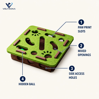 Jouet de labyrinthe pour chat, puzzle interactif en feutre avec emplacements pour empreintes de pattes, pour chats d'intérieur, chatons, jeu d'intelligence
