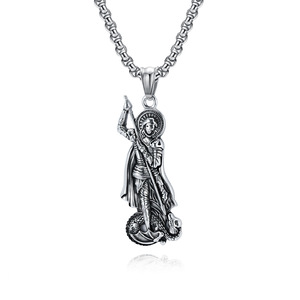 Pendentif rétro yunnique St. George Dragon Slayer pour hommes, personnalisé, artistique, polyvalent, protecteur, punk, hip hop - Product Image 1