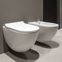 Ensemble complet de toilettes et bidet Tornado, avec support de toilettes et cubicle de WC en béton, pour salle de bain