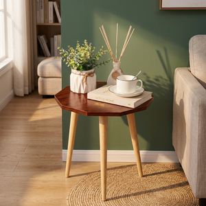 Modern Octagonal Wooden Side <b>Table</b> Solid Wood <b>Legs</b> Nordic Minimalist Eco-Friendly Handmade <b>Coffee</b> <b>Table</b> Living Room Furniture - Product Image 4