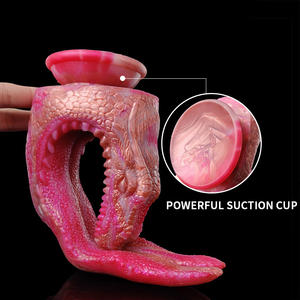 ของเล่นทางเพศแบบเสียบสองทาง YOCY รูปทรงเอเลี่ยน พร้อมจุกดูด ของเล่นผู้ใหญ่สำหรับผู้ชาย รูปทรงลิ้นมังกรเสมือนจริง กระตุ้นต่อมลูกหมาก - Product Image 3