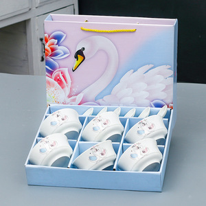 High Quality 2 4 6 Pcs Couple <b>Dinner</b> Bowl <b>White</b> Swan Ceramic Dinnerware <b>Set</b> for Wedding Gift - Product Image 3