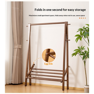 <span class=keywords><strong>Porte</strong></span>-<span class=keywords><strong>manteau</strong></span> sur pied multifonctionnel Rosegia en bambou, style moderne, idéal pour la location, la chambre et le rangement domestique - Product Image 6