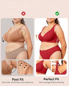 Reggiseno con Supporto in Lattice ad Alta Resilienza, Fascia Antiscivolo, Anti-Appiattimento, Senza Cuciture, Senza Ferretto, Taglie Forti, <span class=keywords><strong>Intimo</strong></span> S-5XL, Ingrosso - Product Image 4