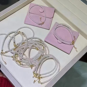 Pulsera de Perlas de Agua Dulce Pequeñas y Exquisitas de 4-5 mm, Fuerte Brillo, Casi Impecables, Artefactos Explosivos, Perlas Apiladas a Mano - Product Image 1