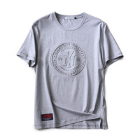 Camiseta de Algodón Supima Orgánico de Alta Calidad para Hombre al por Mayor con Estampado Gráfico y Repujado 3D Personalizado de Talla Grande en Diseño Liso Tejido