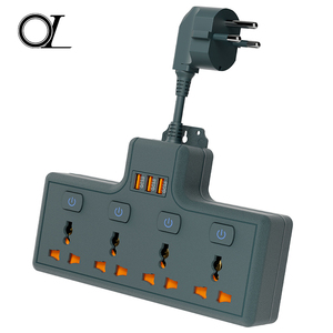 Extensor de tira de alimentación de pared hecho en fábrica <span class=keywords><strong>profesional</strong></span> adaptador en forma de T extensión eléctrica de 4 salidas Power King - Product Image 6