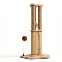 Arbre à chat moderne en bois massif écologique, griffoir vertical, planche à gratter en sisal, colonne de jeu rotative