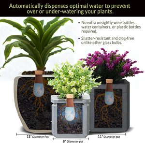 Kit Premium de 4 pots de plantes en terre cuite à <span class=keywords><strong>arrosage</strong></span> automatique pour fleurs de vacances intérieures ou extérieures pour jardin au sol - Product Image 2