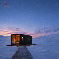 Maison d'hôtes préfabriquée en acier noir et mini-chalet pour hôtels de glamping de luxe, locations de vacances et bureaux