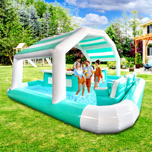 Customized Mobile <b>Inflatable</b> Pool Bar With PVC Material CE Certified Over 500kg Capacity Poolside Relaxation for Rental Inflatab - Product Image 1
