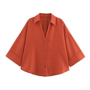 <span class=keywords><strong>Blusa</strong></span> de Oficina para Mujer, Talla Grande, Verano, Nueva, Elegante y Versátil, Mezcla de Poliéster, Manga Ancha, Cómoda - Product Image 5