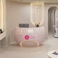 Comptoir de réception moderne en fibre de verre Yicheng Beauty, petit comptoir d'accueil, bar en arc pour salon, idéal pour centres commerciaux et salles de sport