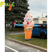 Crème glacée gonflable personnalisé danseur publicitaire mascotte gonflable agitant le ciel danseur de glace pour l'affichage de camion de nourriture