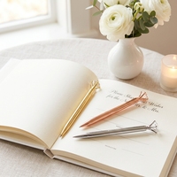 Stylo bille élégant avec grand diamant de 2 cm, instrument d'écriture exécutif en métal de qualité supérieure, cadeau d'entreprise de luxe et fournitures de bureau