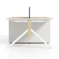 Table de bureau moderne pour 4 personnes, design modulaire, poste de travail pour personnel, bureau de travail face à face, mobilier de bureau