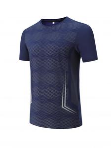 Pakaian Olahraga Pria Berkualitas Tinggi, Kaos Nilon Spandex Cepat Kering Ukuran Besar, Bahan Rajut untuk Lari dan Latihan - Product Image 3