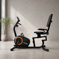 Vélo d'exercice couché compact magnétique, vélo d'appartement pour entraînement à domicile avec siège et dossier réglables pour seniors