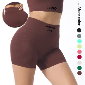 New style Large Size High Waist Butt Lifter Workout Pants Thread Running Fitness Leggings Seamless Sports Yoga Shorts For Womens