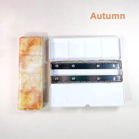 Art Kreation TB-MS Weißblech-Aquarellbox für Aquarellmalerei Pigmentfach Farbenfrohes Rutschfestes Design Verschiedene Themen