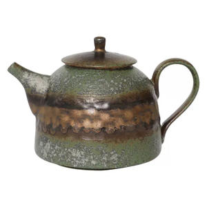 <span class=keywords><strong>Tetera</strong></span> de Cerámica Hecha a Mano con Diseño Retro de Buda Verde Musgo, Taza de Té Individual, Juego de Té Doméstico de Cerámica que No se Quema - Product Image 5