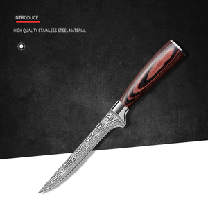 Timhome New Arrival Customized 6inch 7Cr17 High Carbon Steel Pakka Wood <strong>Handle</strong> Chinese Eco-Friendly Kitchen <strong>Boning</strong> Utility <strong>Knife</strong> - Product Image 2