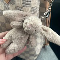 Porte-clés Lapin en Peluche Mignon et Doux, Breloque de Sac Animal en Peluche, Pendentif de Sac à Dos pour Femmes - Vente en Gros
