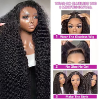 Pelucas de Cabello Humano con Frente de Encaje Transparente HD, Peluca Rizada Profunda con Cierre de Encaje, Pelucas Frontales 13x4 13x6 para Mujeres Negras