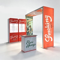 Stand d'exposition modulaire en aluminium portable avec éclairage LED personnalisé 10x10 pieds, vitrine pour salon professionnel